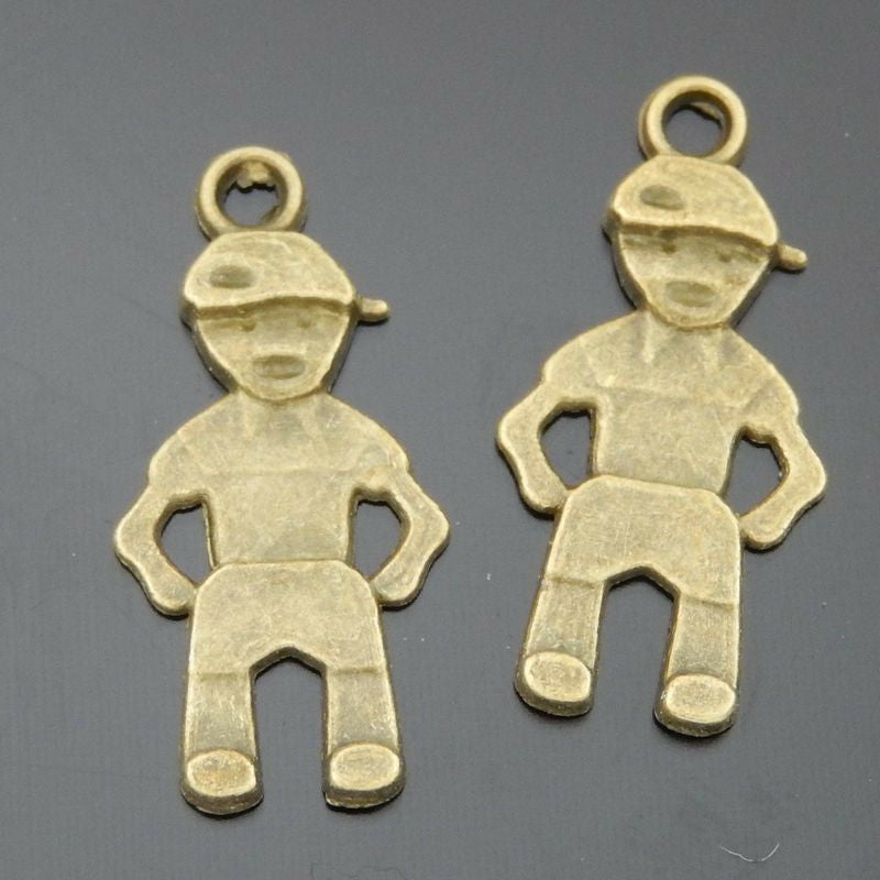 50-pack Antiqued Bronze Alloy Little Boy Pendant Jewelry Making Charm 21*10*1mm