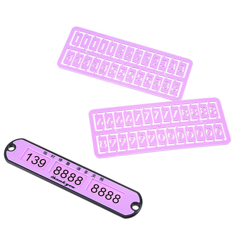 Car Auto Parking Phone Number Notice Plate Temporary Stop Accessories Purple