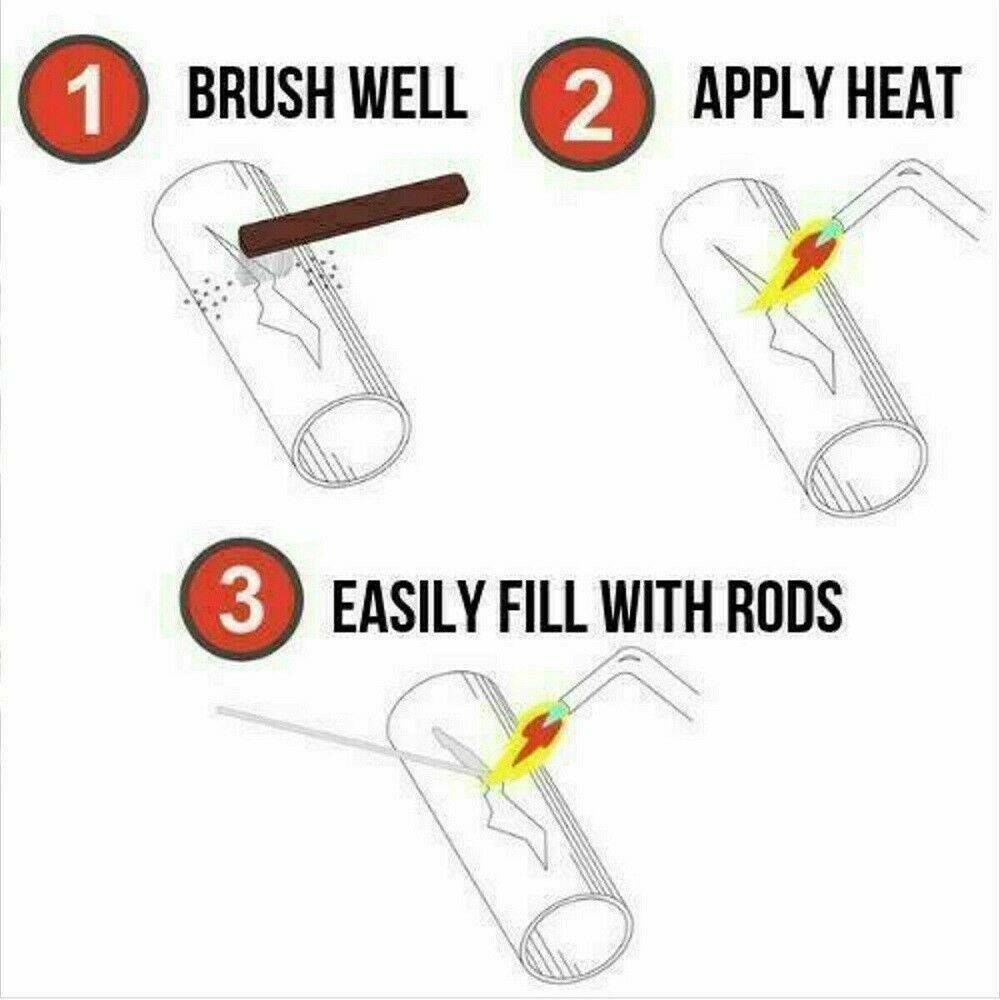 10PCS 1.6mm 50cm/1.64ft Solution Welding Flux-Cored Rods Aluminum Wire Brazing@