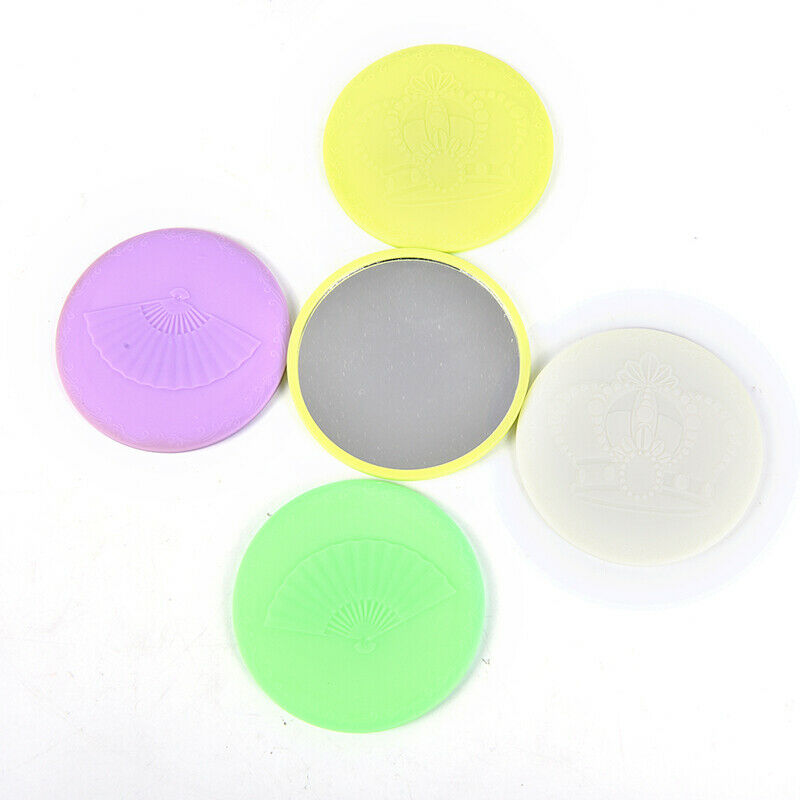 Portable Cute Round Mirror Plastic Makeup Pocket Handbag Mini Small Mirr.l8