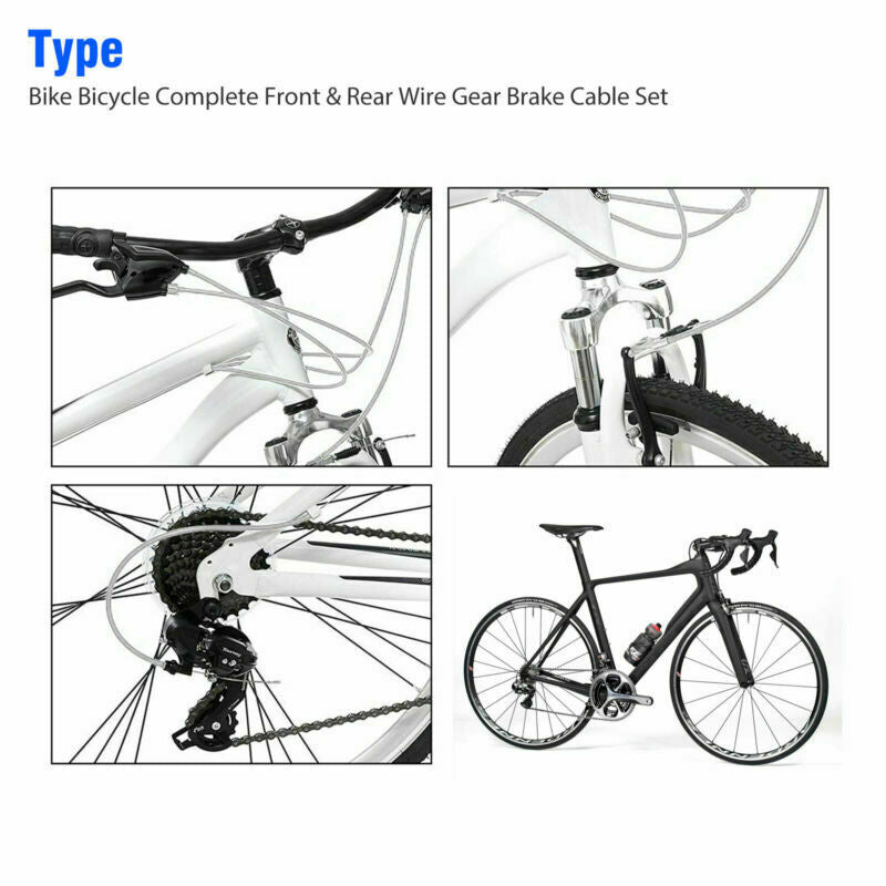 Complete Front & Rear Wire Gear Brake Cable Set for Mountain Bikes Bike Bicycle