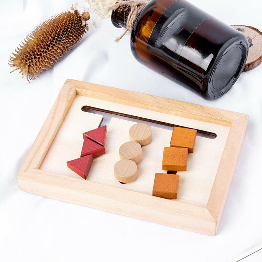 Toddler Wood Shape Matching Toys Game Early Learning Math Montessori Toys
