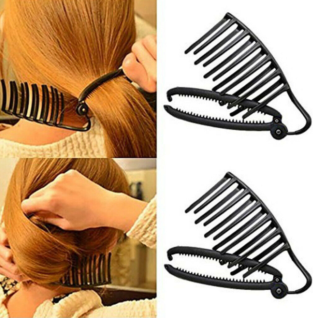 2x Women DIY Fast Hair Styling Volume Boost Comb Clip French Twist Maker