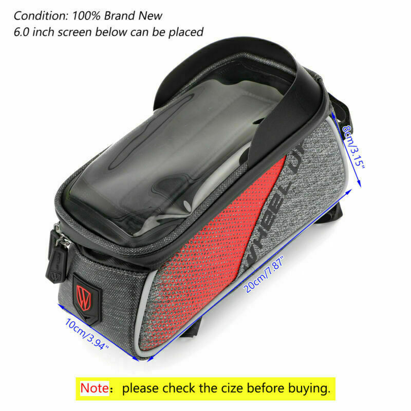 Bicycle Cycling Front Top Tube Frame Bag MTB Waterproof Phone Holder Case Red