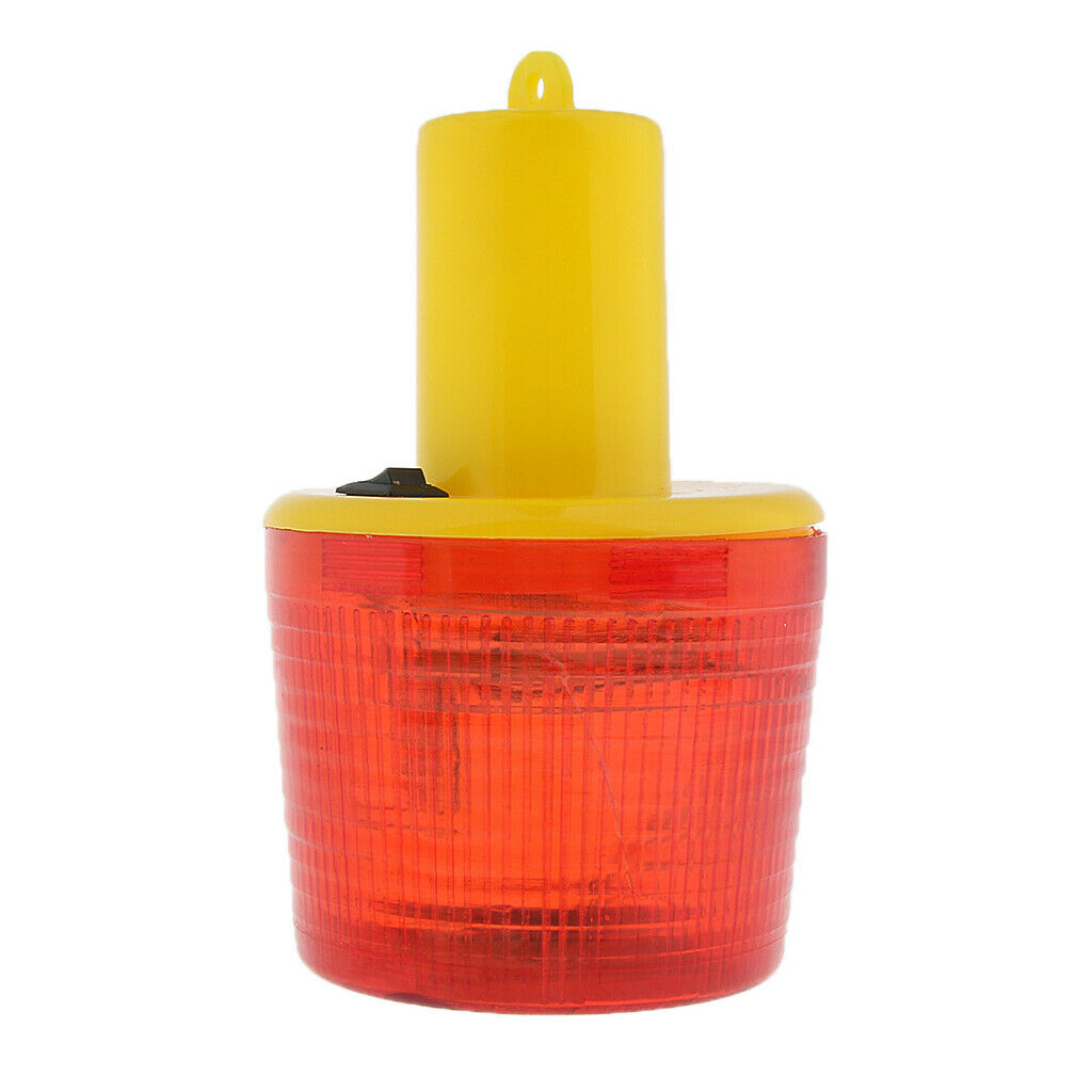 Solar Powered Warning Light Round Signal Beacon Red