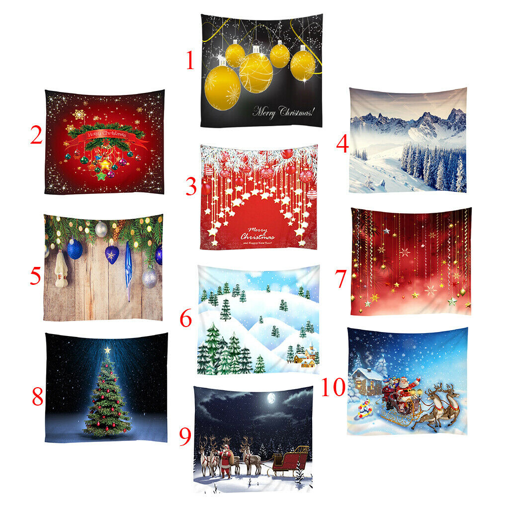 Christmas Wall Hanging Tapestry 150x150cm for TV Backdrop Home Decor Durable