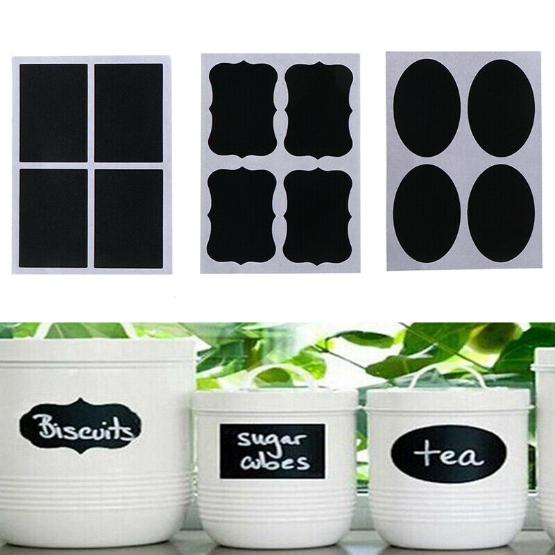 36pcs Three-form Modifiable Chalkboard Tags Kitchen Jar Bottle Labels Sti.l8