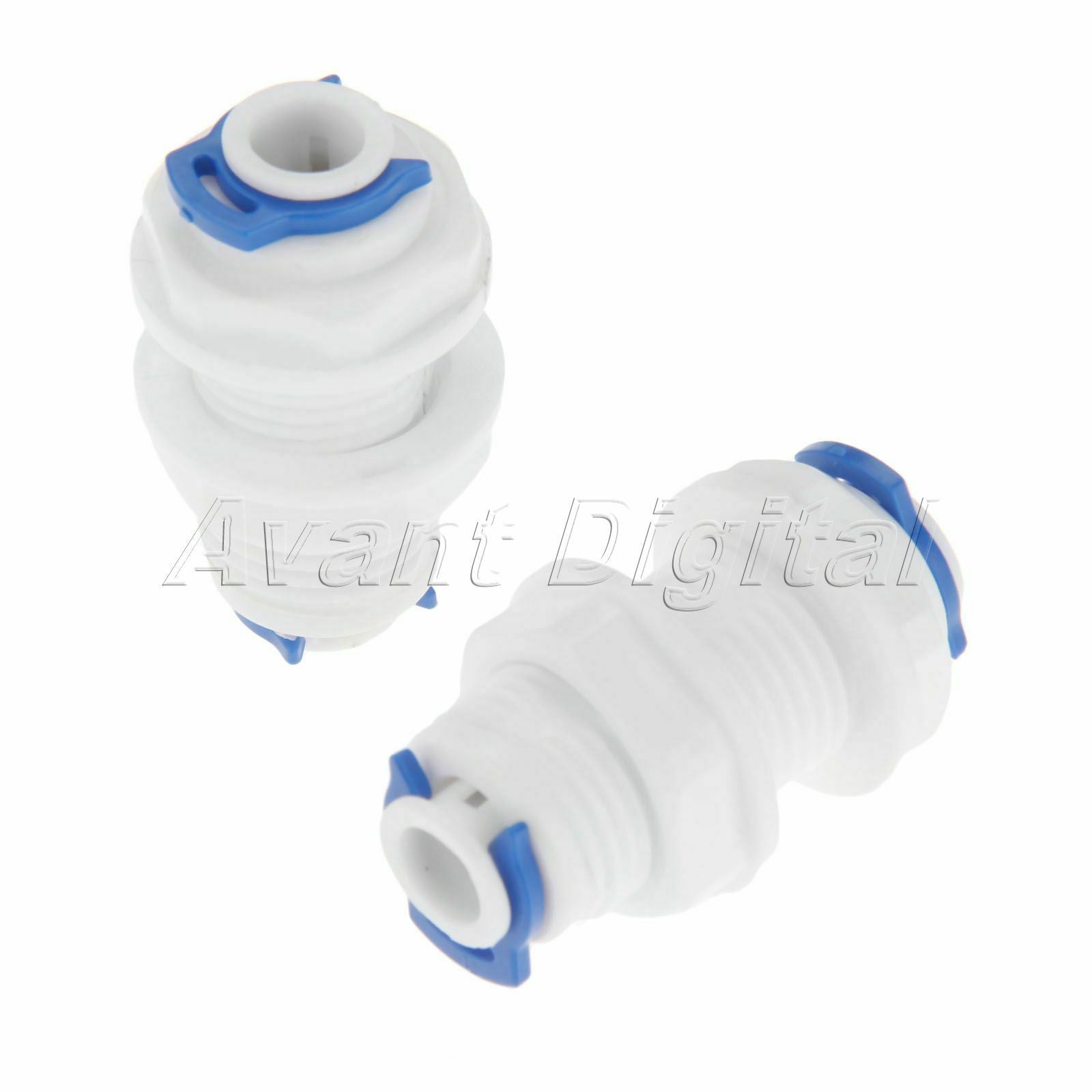 2x Quick Connector Water Filter Bulkhead for Reverse Osmosis RO System Fittings