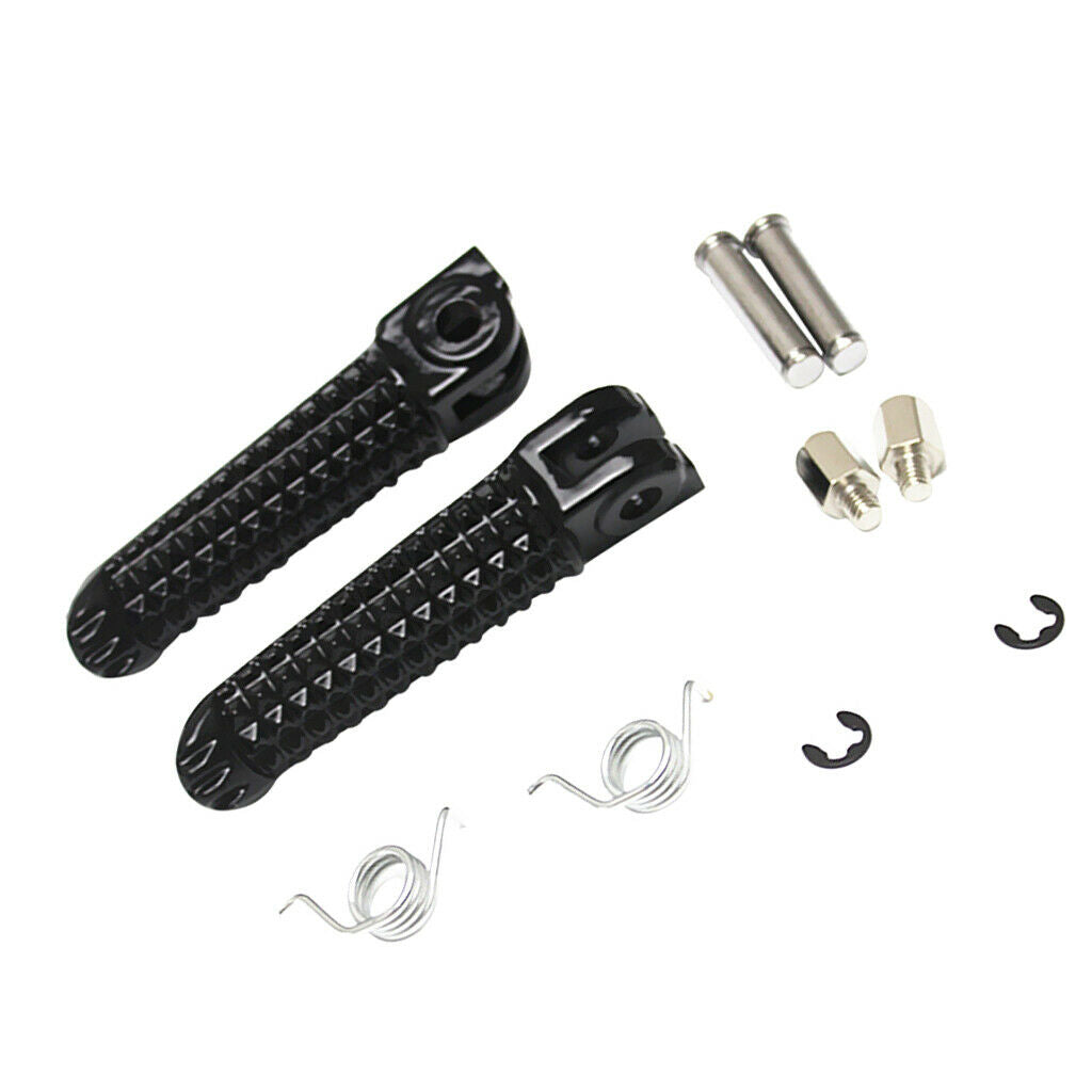 2Pcs Black Front Rear Foot Pegs Footrest Kit For Yamaha YZF R1 R6 R6S Black