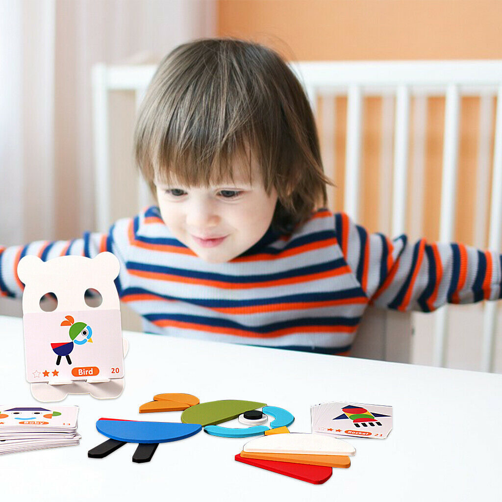 Wooden Jigsaw Puzzles Brain Teaser Building Learning STEM Toys for Kids