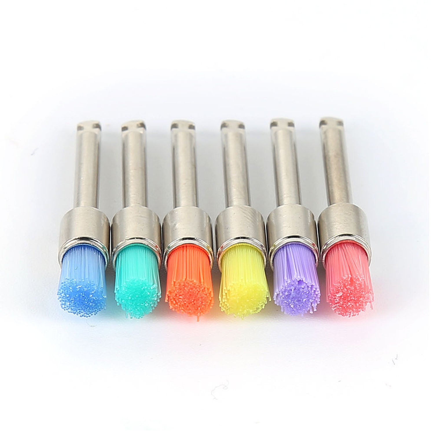 500 PCS New Mixed Color Nylon Latch Flat Dental Polishing Polisher Prophy Brush