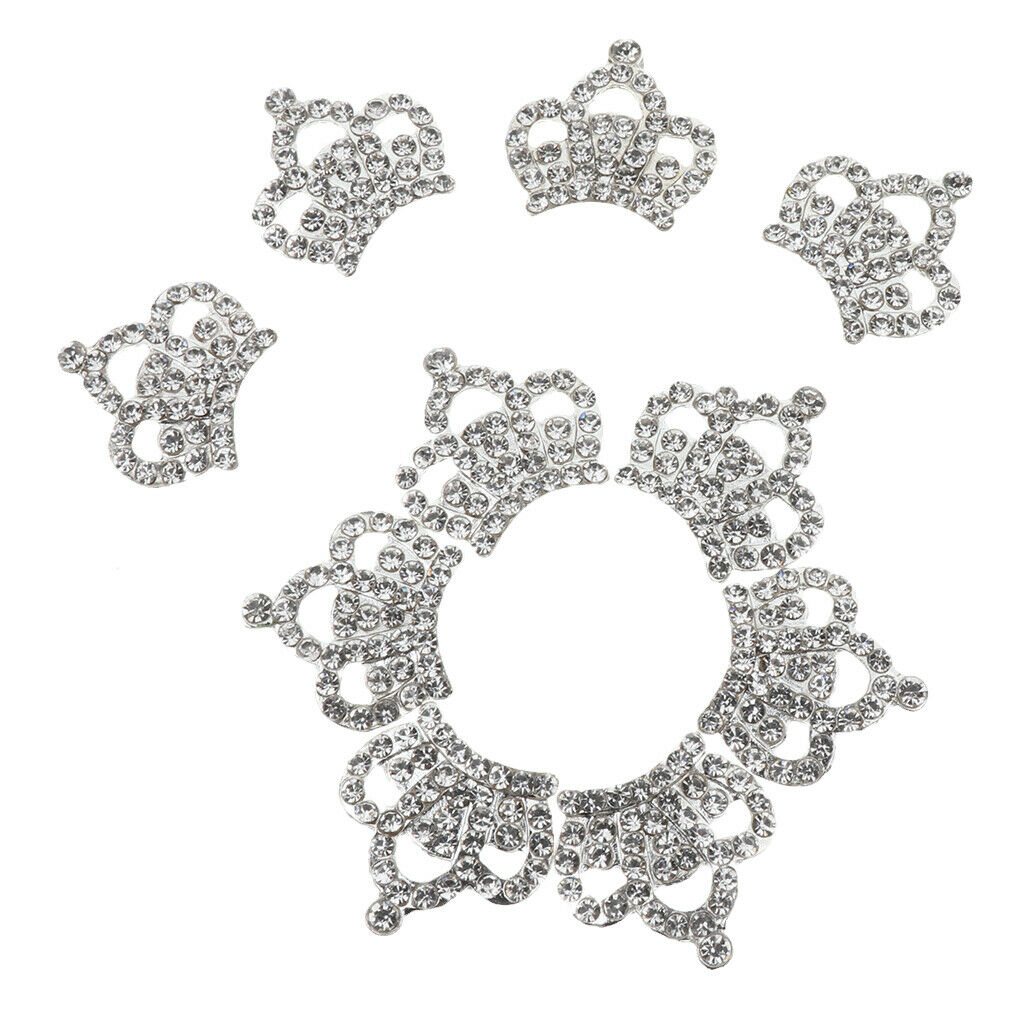 Rhinestone Crown Flatback Buttons Embellishments Crafts Craft Stick On