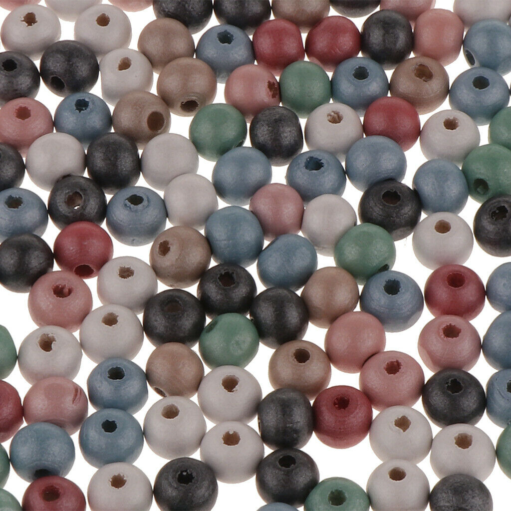 500x Bulk Wooden Craft Beads Pony Beads Gifts Loose Spacer Beads Jewelry DIY