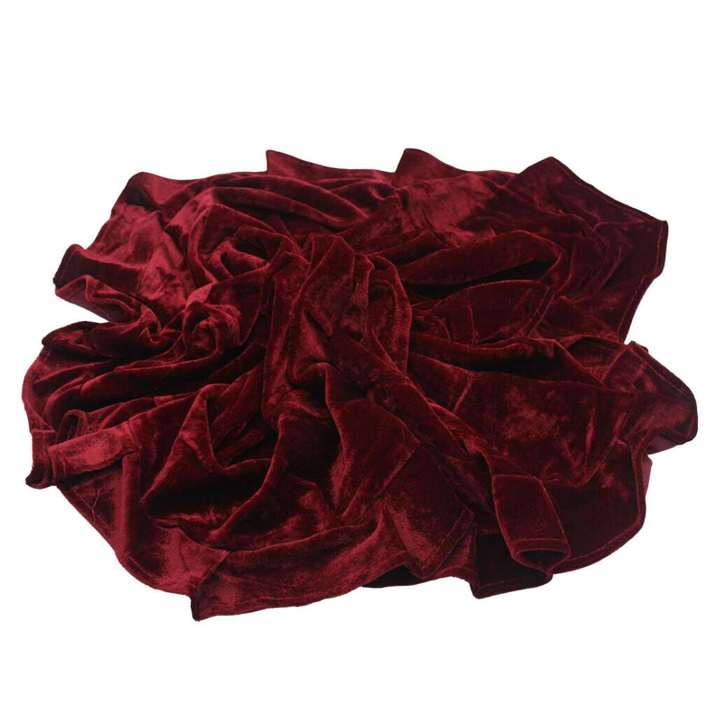 Elegant Wine Red Velvet Double Piano Cover Ottoman Chair Ottoman Seat