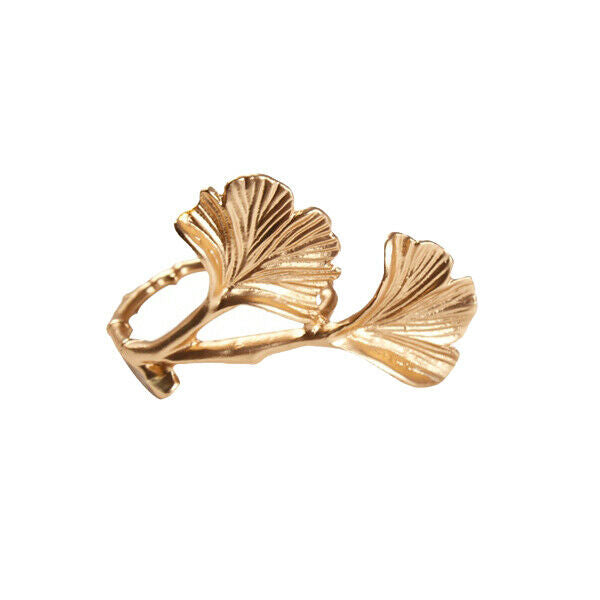 12Pcs Golden Gingko Leaf Napkin  Napkin Buckle Wedding Hotel Decoration NapkN4N4