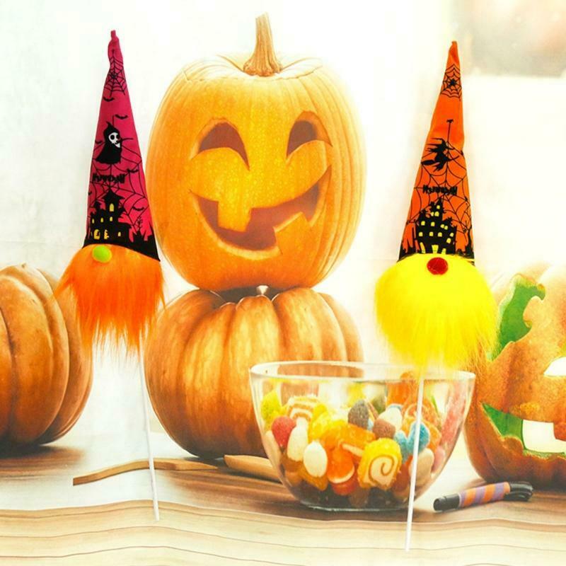 4Pcs Halloween Gnomes Plush Handmade Gnomes Ornaments Halloween Party Home Decor