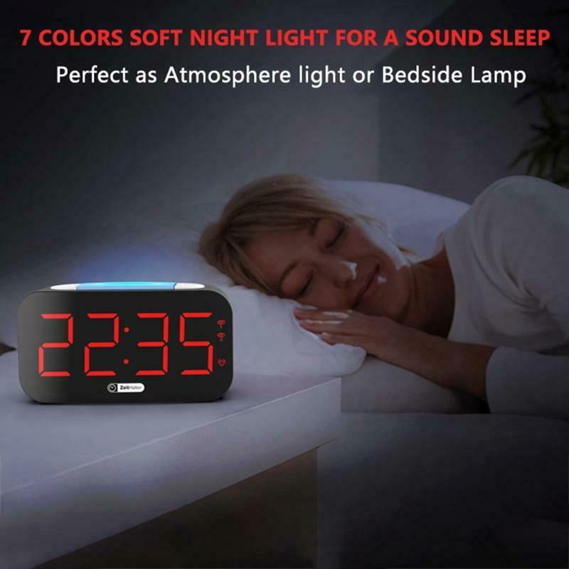 Loud Alarm Clock with Vibrating Bed Shaker Dimmer Night Light USB Charger Snooze