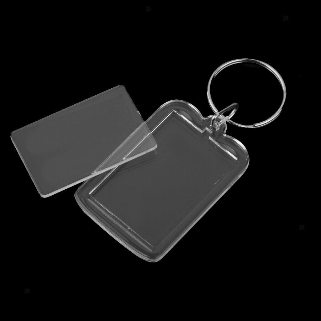 50Pcs Lightweight Keychain Blank Artwork Photograph Insert Keyring Presents