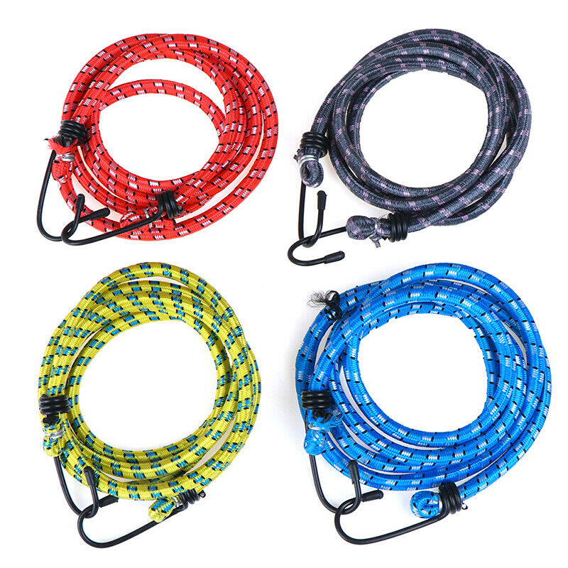 1.5m Bungee Cord Strap Heavy Tarp Stretch ElasticTie Down Hooks Bicycle .l8