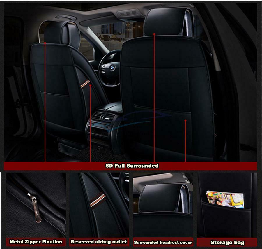 1 Piece PU Leather 6D 650×500×150mm Car Front Seat Cover Breathable Seat Cushion