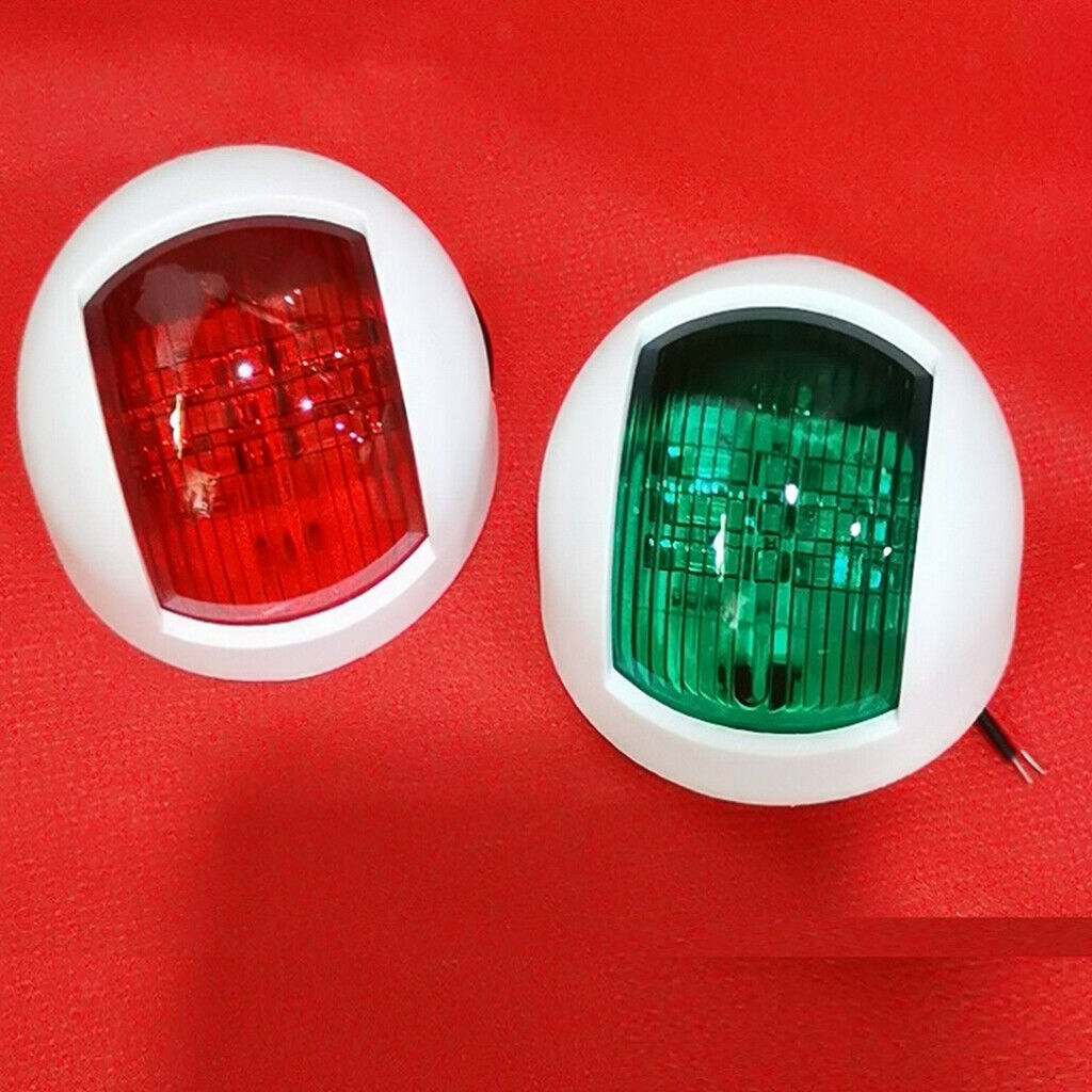Pack of 2 LED Marine Boat Navigation Lamp Red&Green IP66 62x42mm White