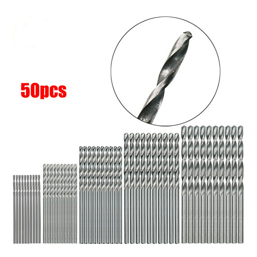 Professional High Speed Steel Twist Drill Bit Set 1-3mm for Rotary Tool 50pcs
