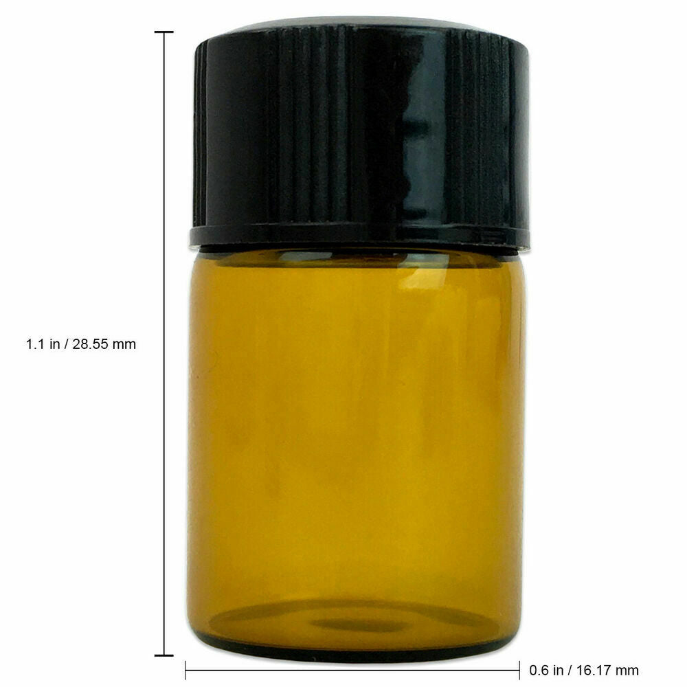 24Pcs 2ml Essential Oil Bottle Glass Vial Small Sample Sub Container with Plug