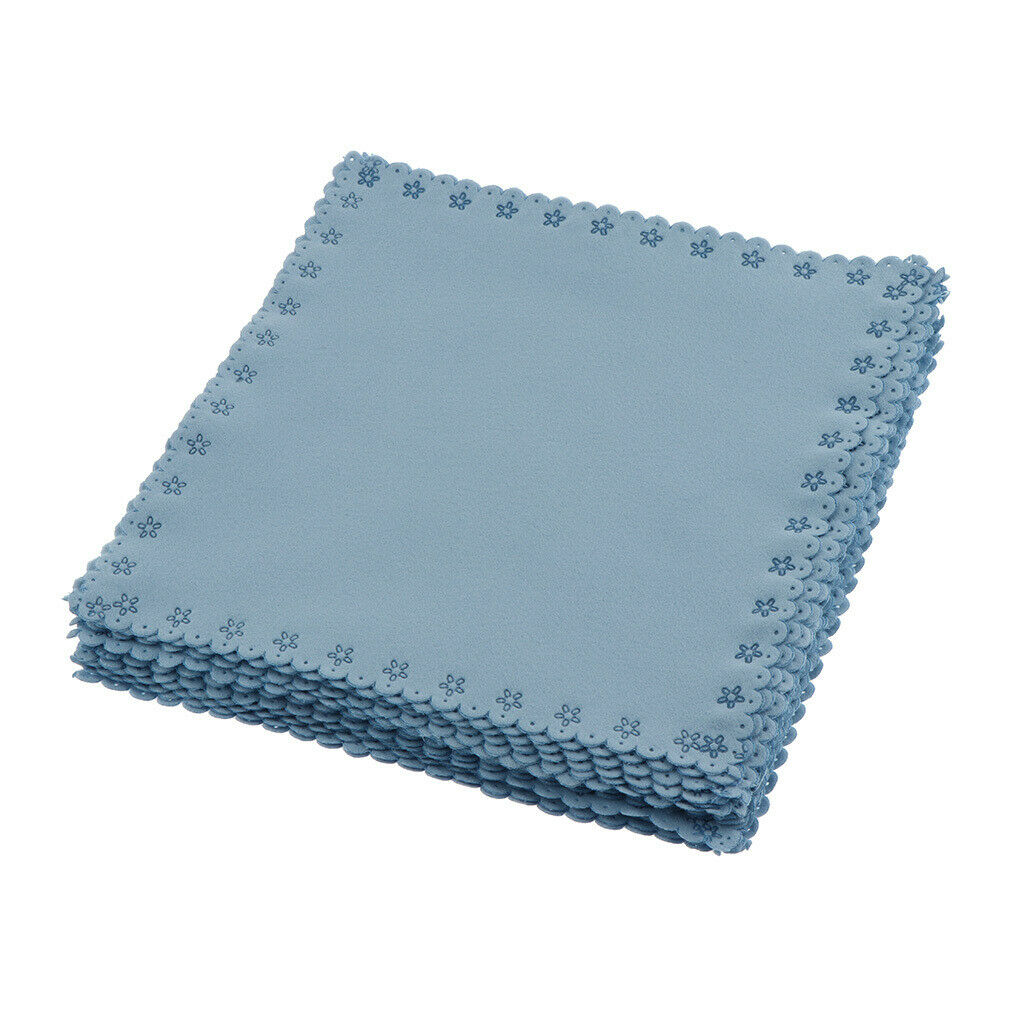 20 Pieces Double Sided Microfiber Glasses Screen Lens Cleaning Cloth Blue