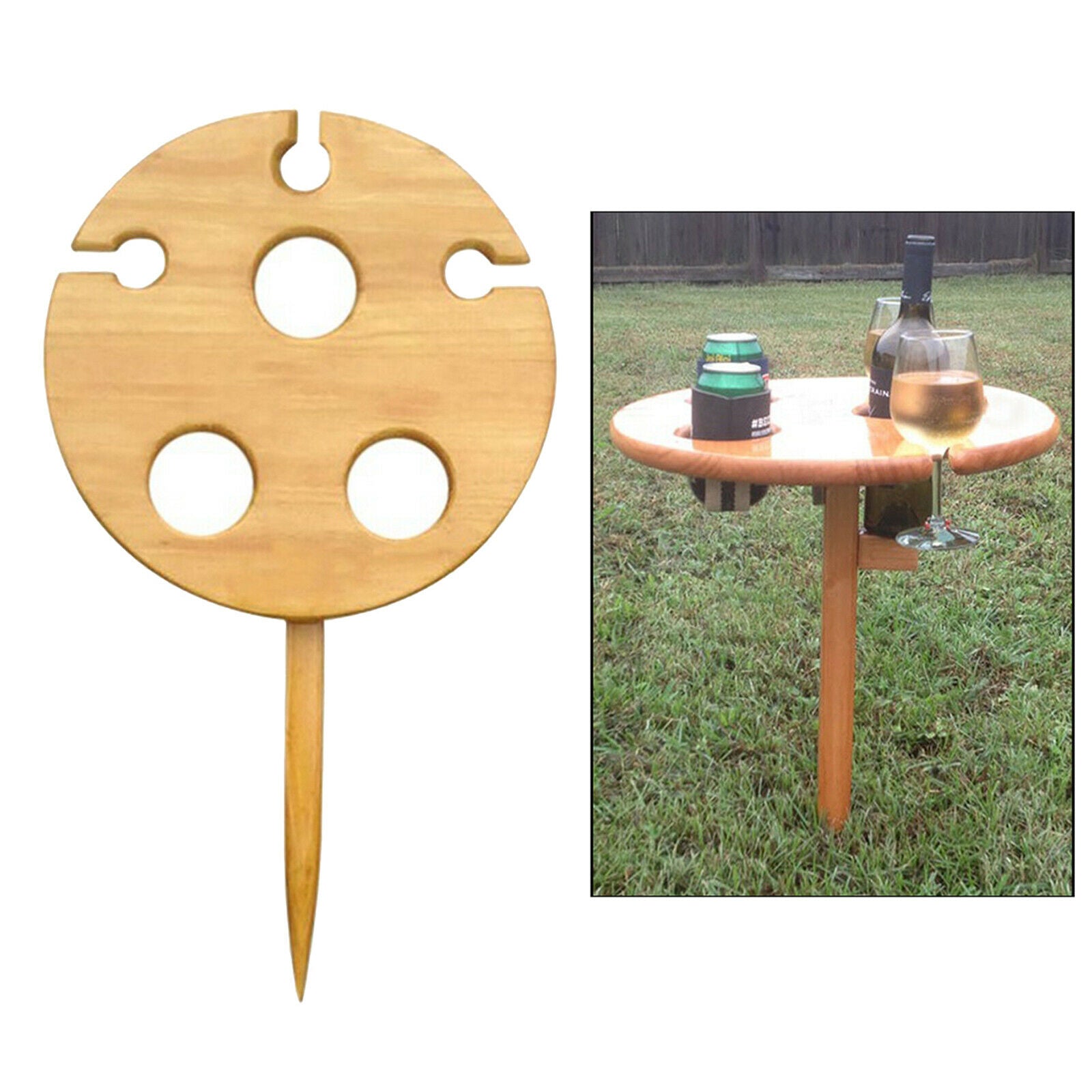 Folding Outdoor Wine Table Compact BBQ Camping Beer Serving Home Lawn Beach