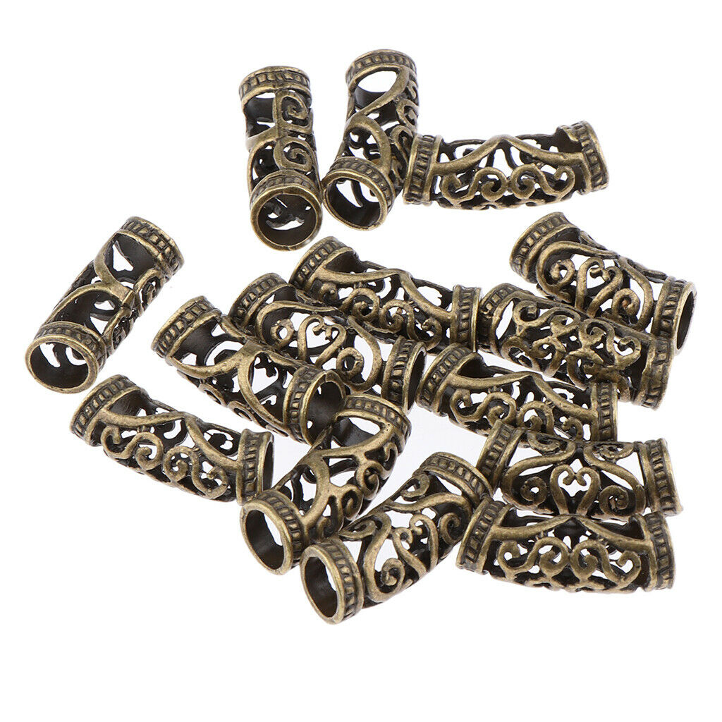 30pcs/Lot Dread lock Beads Hair Rings Adjustable Hair Braid Cuff Clip Brown