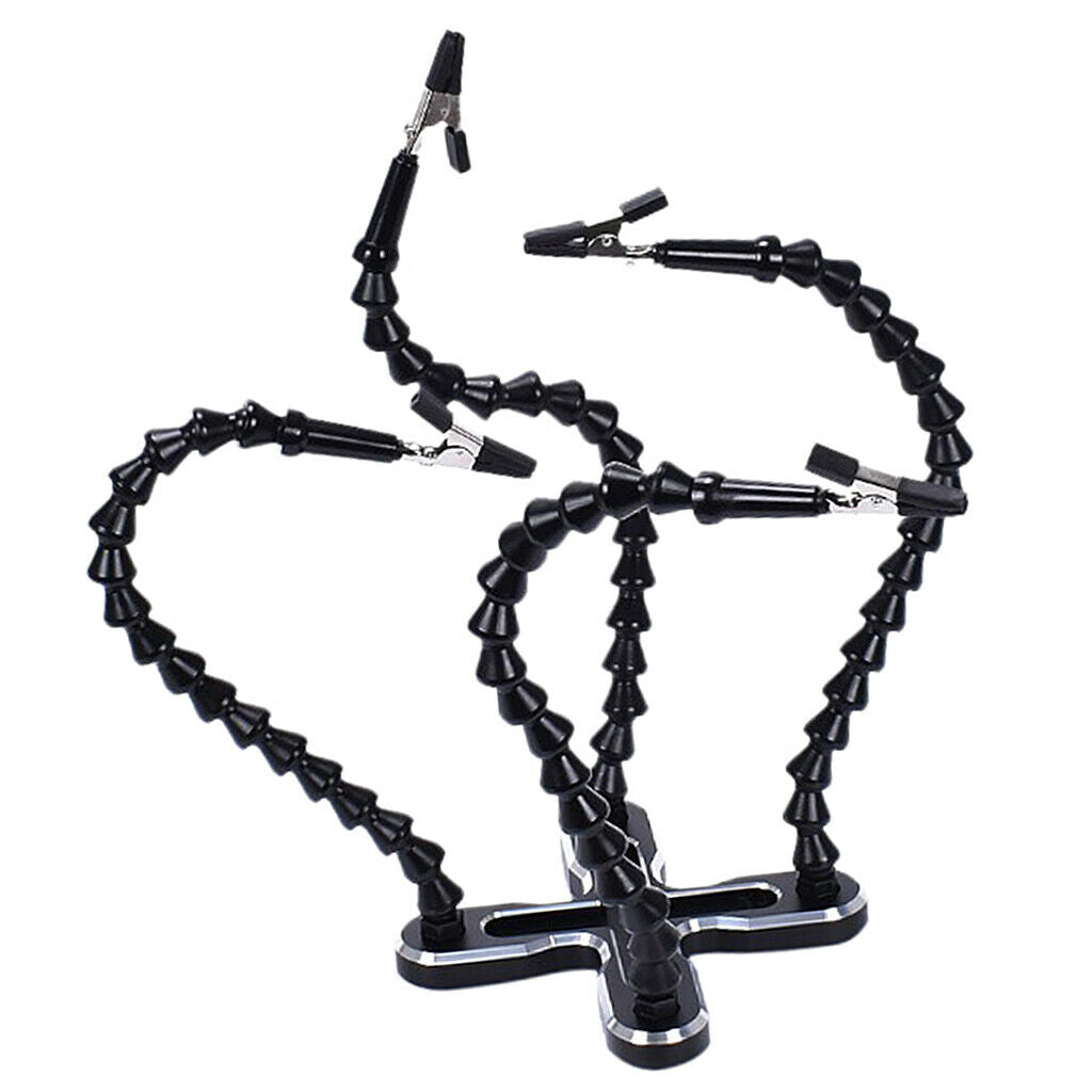 Helping Hand Soldering Third Hand Flexible 4 Arm 360° Rotary Station Black