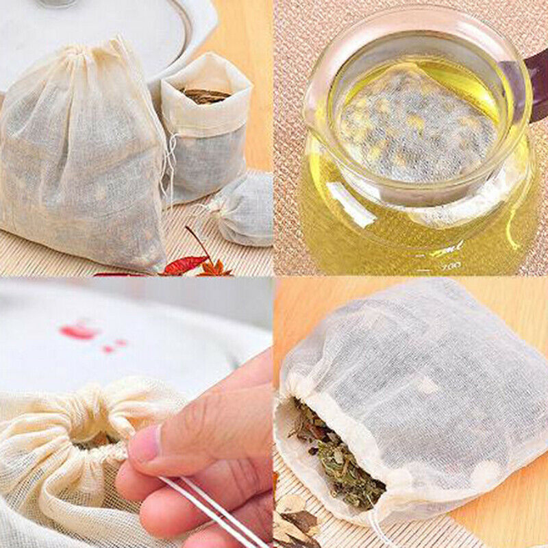 20Pcs Empty Tea Bags with String Herb Soup Flavoring Cooking Teab tmT Tt