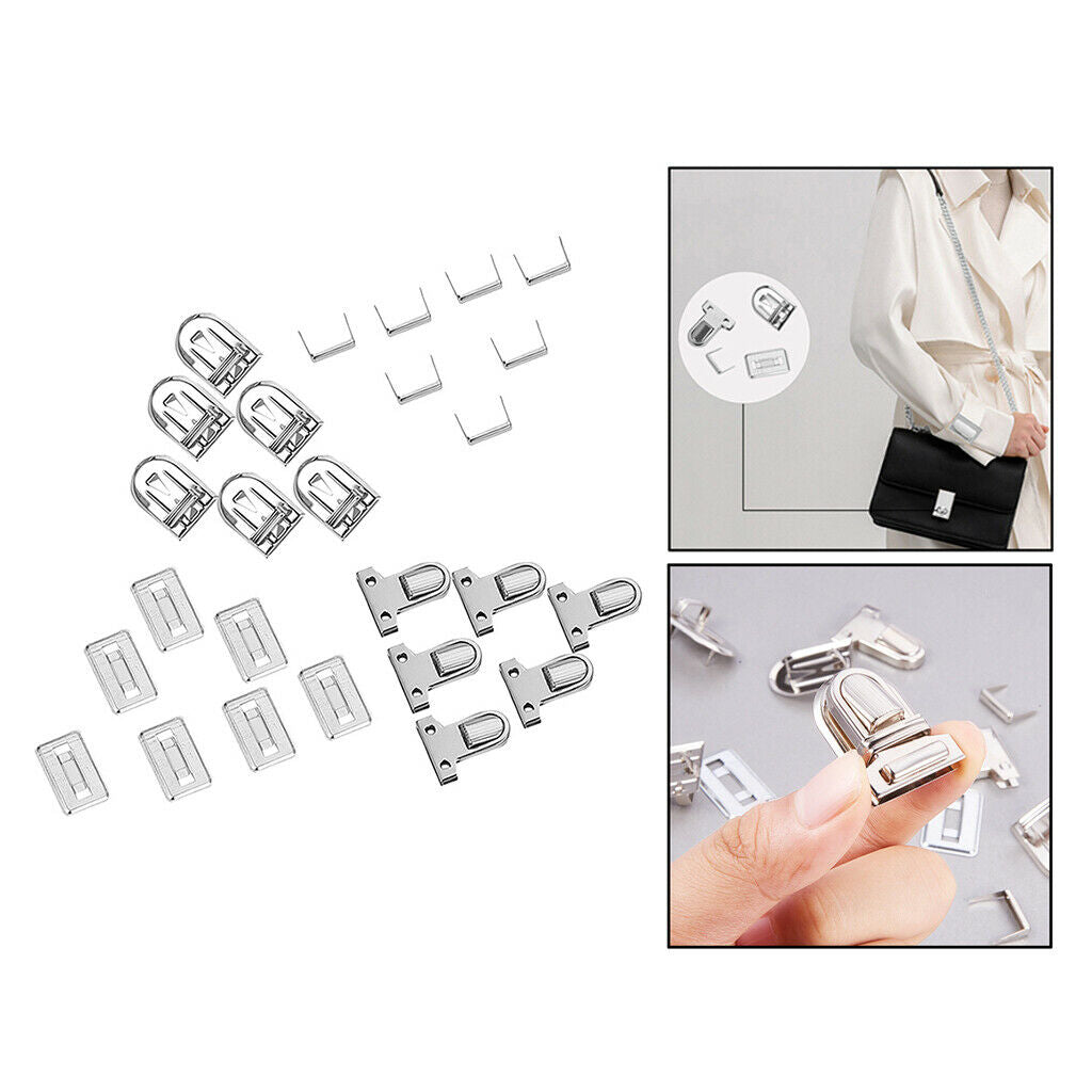 10Sets Push Lock Sets Thumb Tuck Lock Clasp Iron Press Lock for Leather Bags