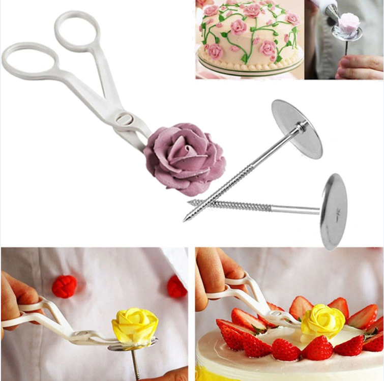 3pcs Flower Nail Stainless Steel Cake Cupcake Decor Tools for Icing Decorating !