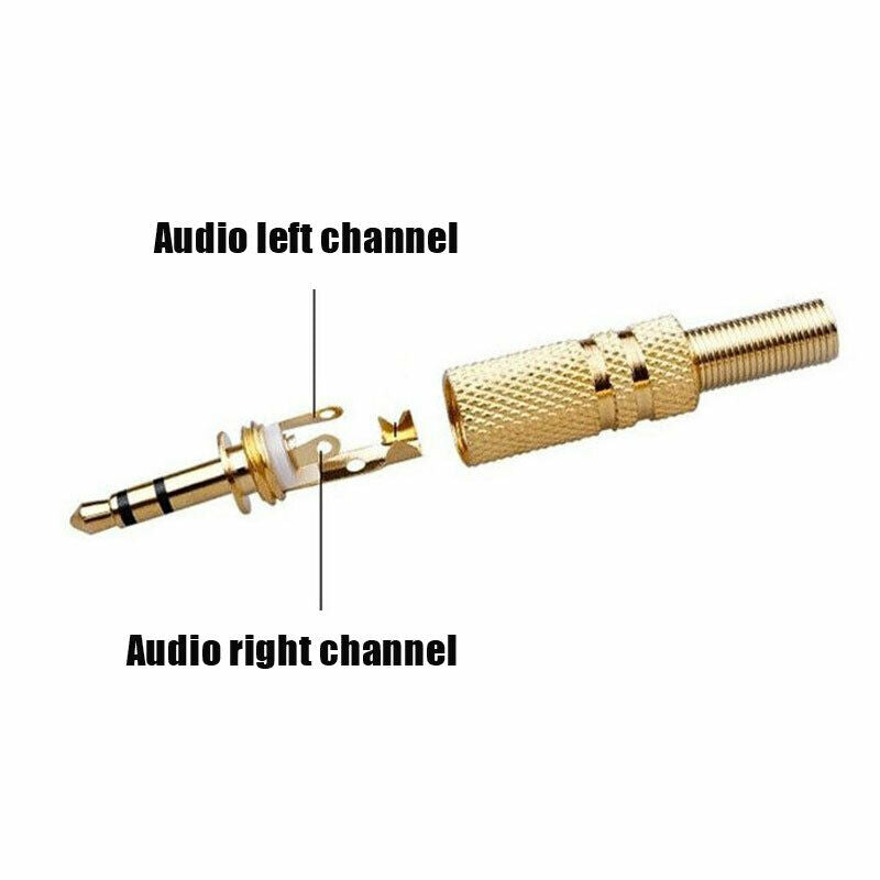 5pcs 3.5mm Stereo Audio Jack Plug Headphone Male Coax Cable Audio Connect.l8