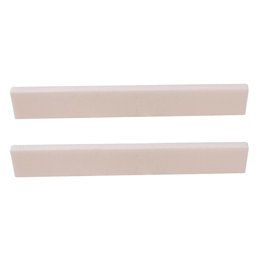 2 Pieces DIY Blank Saddle for Accoustic Classical Guitar Ukulele Banjo