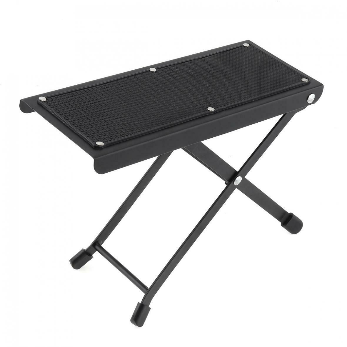 Metal Folding Guitar Footstool Rest Anti-Slip Stand Height Adjustable Footboard