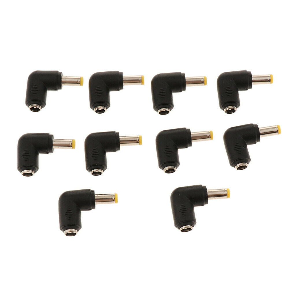 10Pieces 90 Degree 5.5x2.5mm Male To 5.5x2.1mm Female Power Supply Adapter