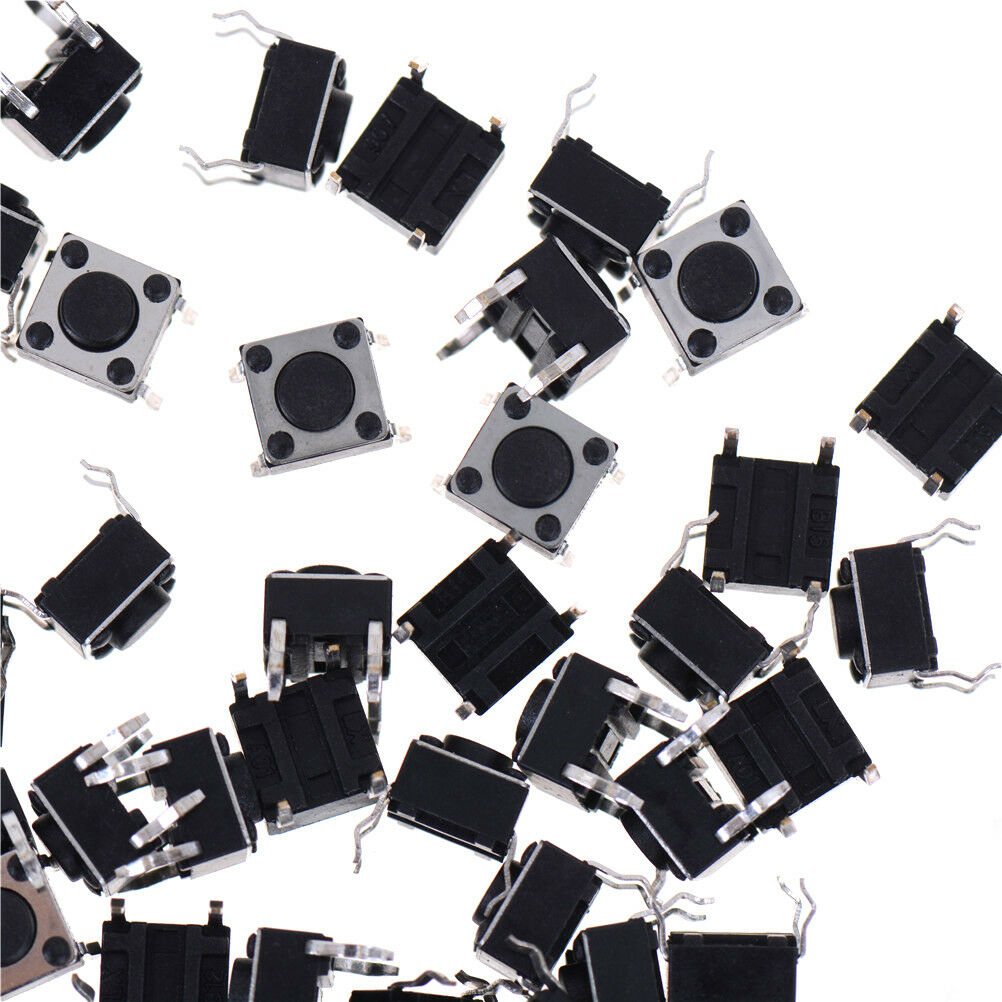 100Pcs 6x6x4.5mm Panel PCB Momentary Tactile Tact Push Button Switch  Re