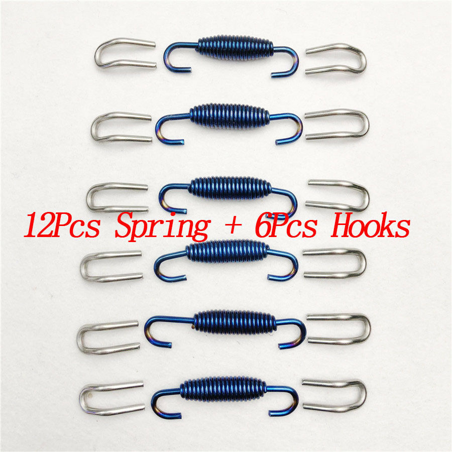 18pcs Durable Stainless Steel Spring Hook for Motorcycle Exhaust Pipe Muffler