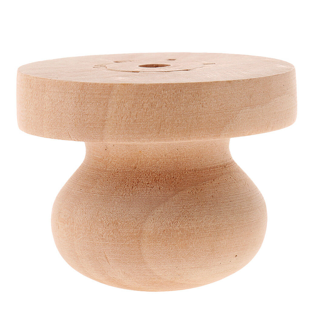 2pcs Round Wooden Rubber Stamp Handle for DIY Wood Stamp Embossing Tool