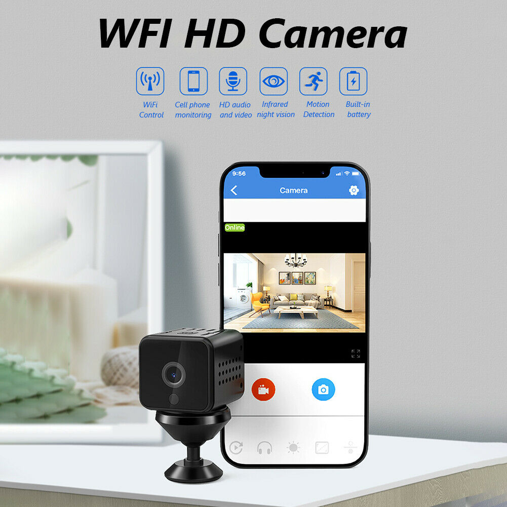 Full HD WiFi IP Camera Mini Nanny Cam Night Vision Security Camera +2GB TF Card