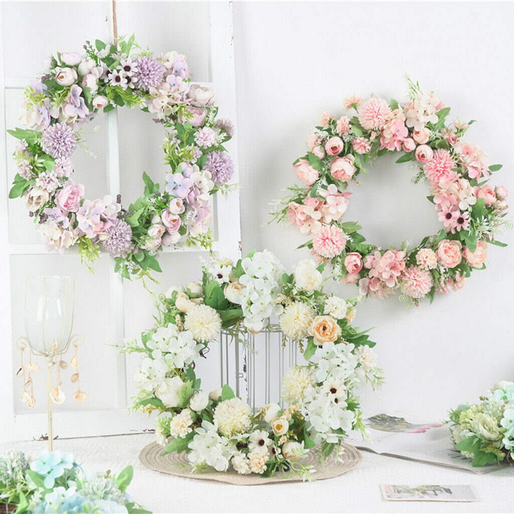 2PC Artificial Wreath 16inch Garland Door Farmhouse Showcase Wedding Decor