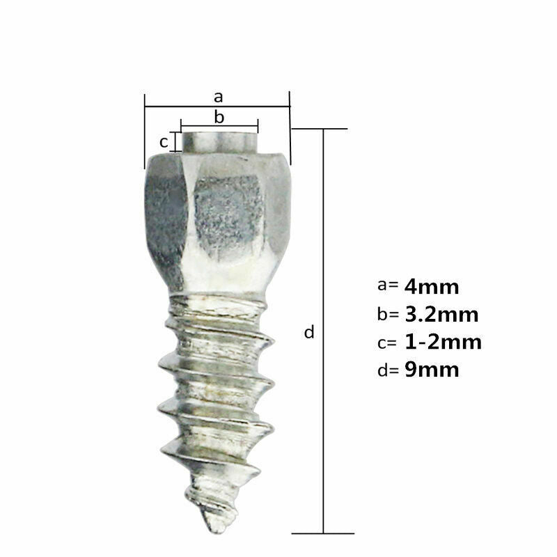 100x9mm Screw in Tire Stud Snow Spikes Racing Track Tire Ice Studs Car/Truck/ATV