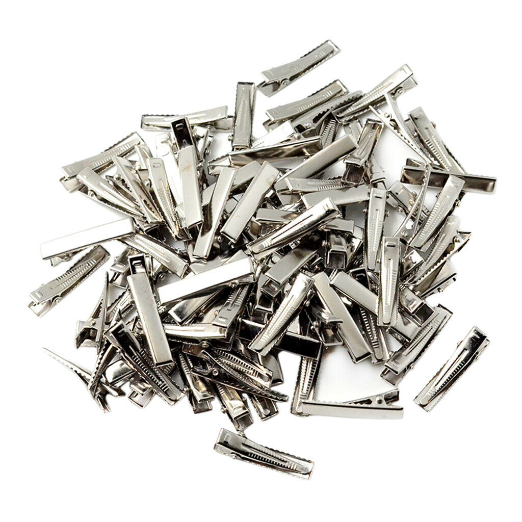 30/100Pcs Alligator Clips Flat Duckbill Hairclip with Teeth Hairpin DIY Bow