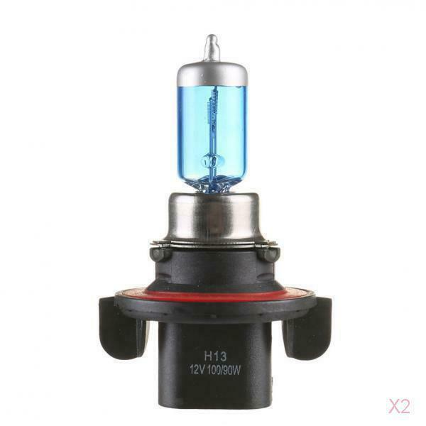 2pcs H13/9008 100W 12V 6000K Super White Gas Halogen Headlight Light Lamp Bulbs
