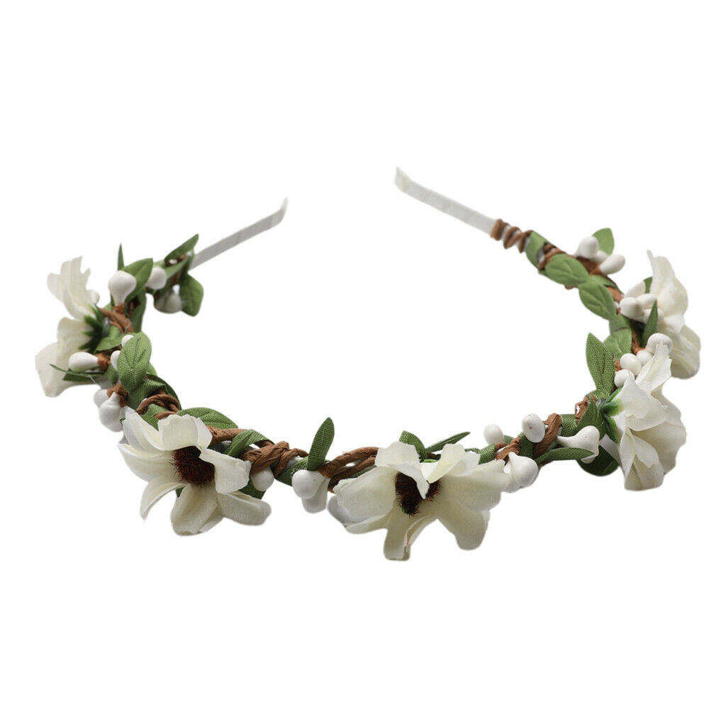Flower berry Hairwear Headband bridal wedding floral hairhoop  beige