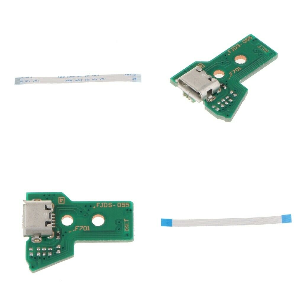 2Pieces USB Charging Port Board JDS-055 with 12Pin Cable for PS4 Controller
