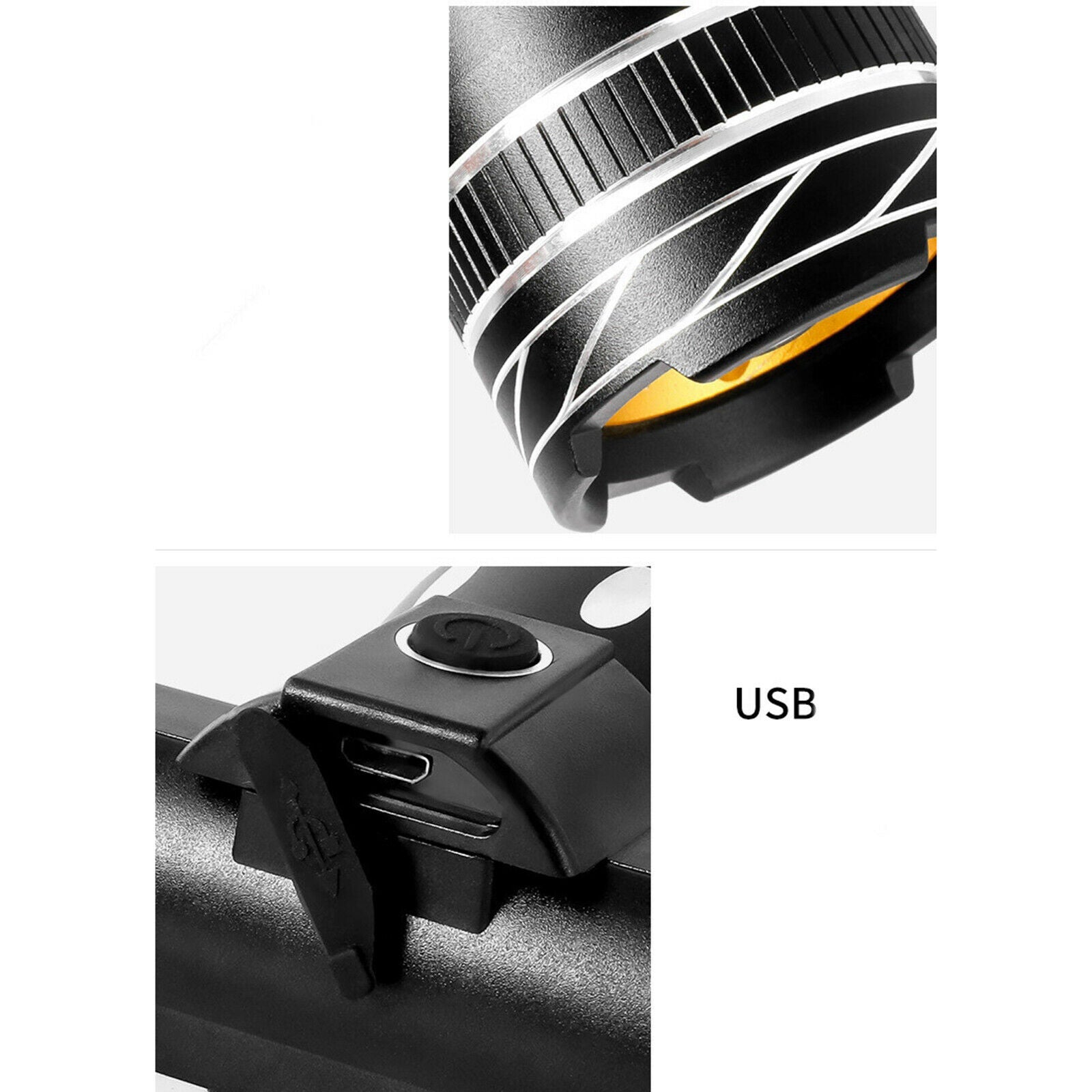 LED Headlight USB Rechargeable Cycling Light Lamp for