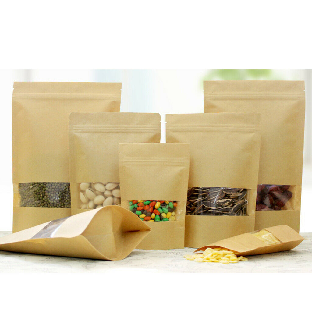 100 Pieces Kraft Paper Gift Candy Wedding Packaging Bags